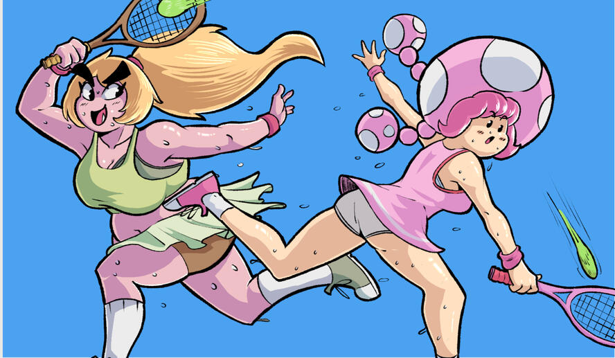 Fanart Goombella and Toadette from the Mario series