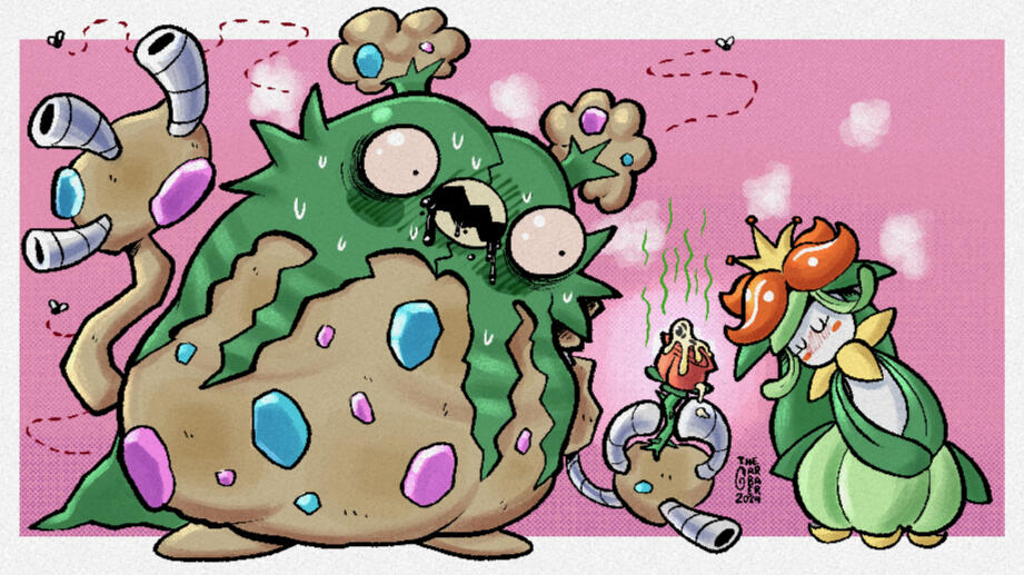 Fanart of Garbodor and Lilligant from Pokémon