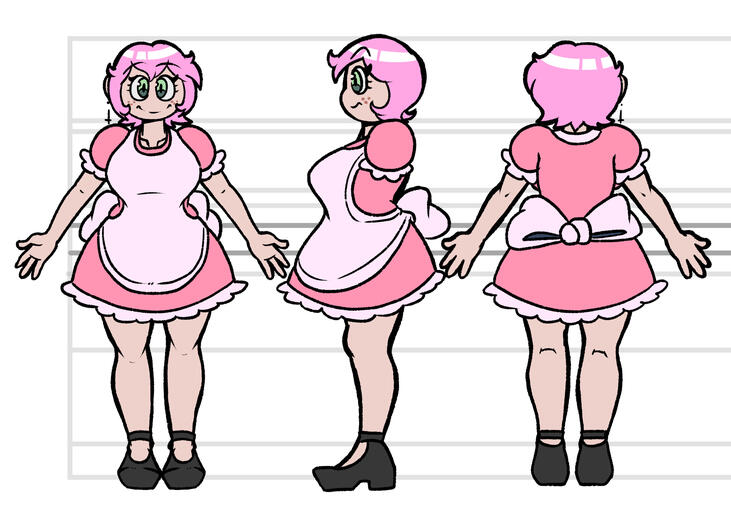 Model sheet for Jam (My character) for a personal project